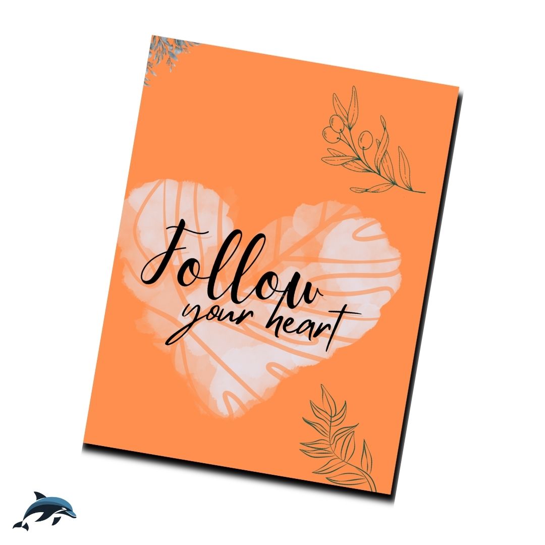 Follow Your Heart | Quoted Wall Art | Premium Silver Coated Textured Digital Reprint | 12 x 9in